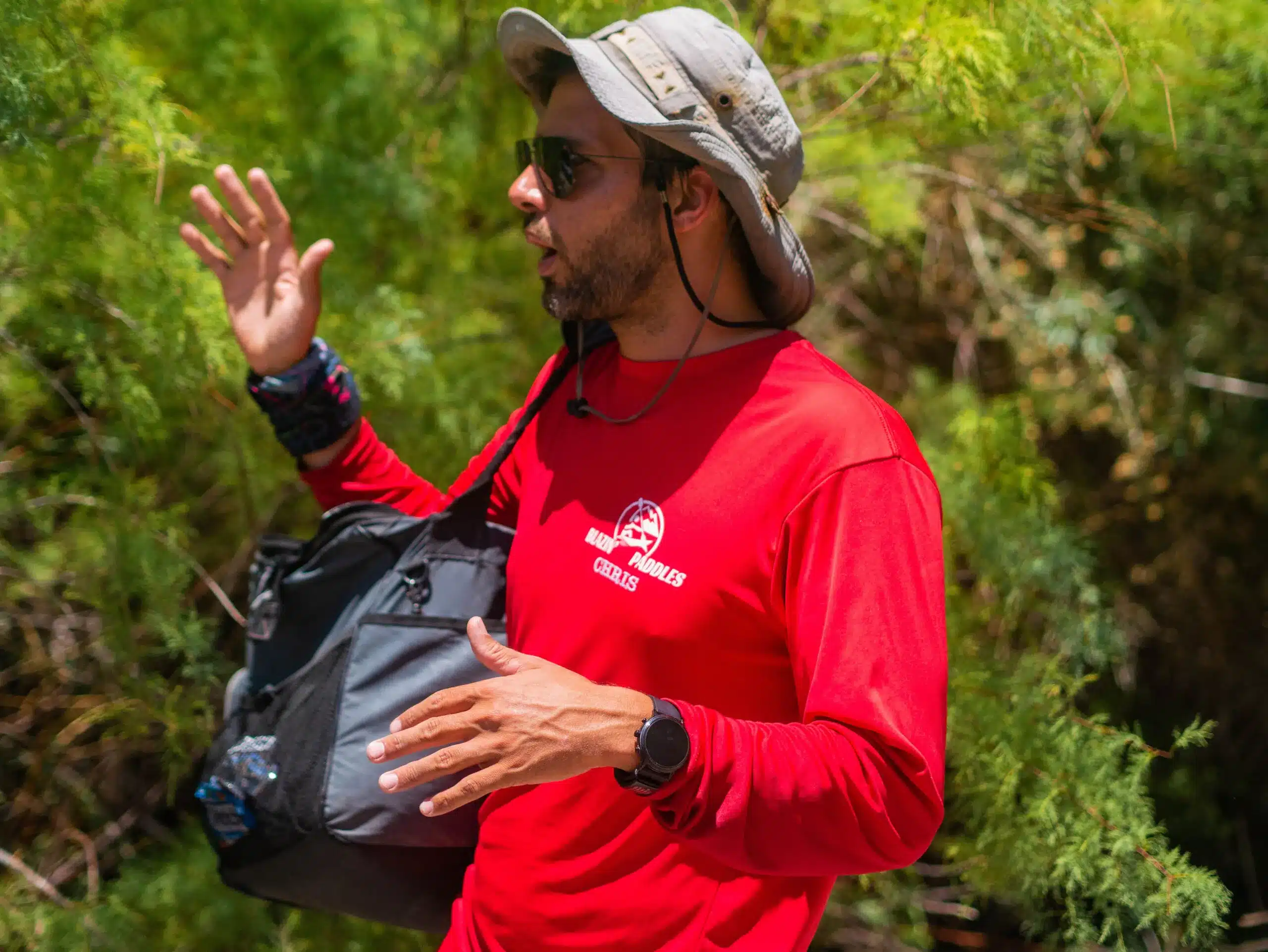 Professional kayak guide leading the Emerald Cave tour
