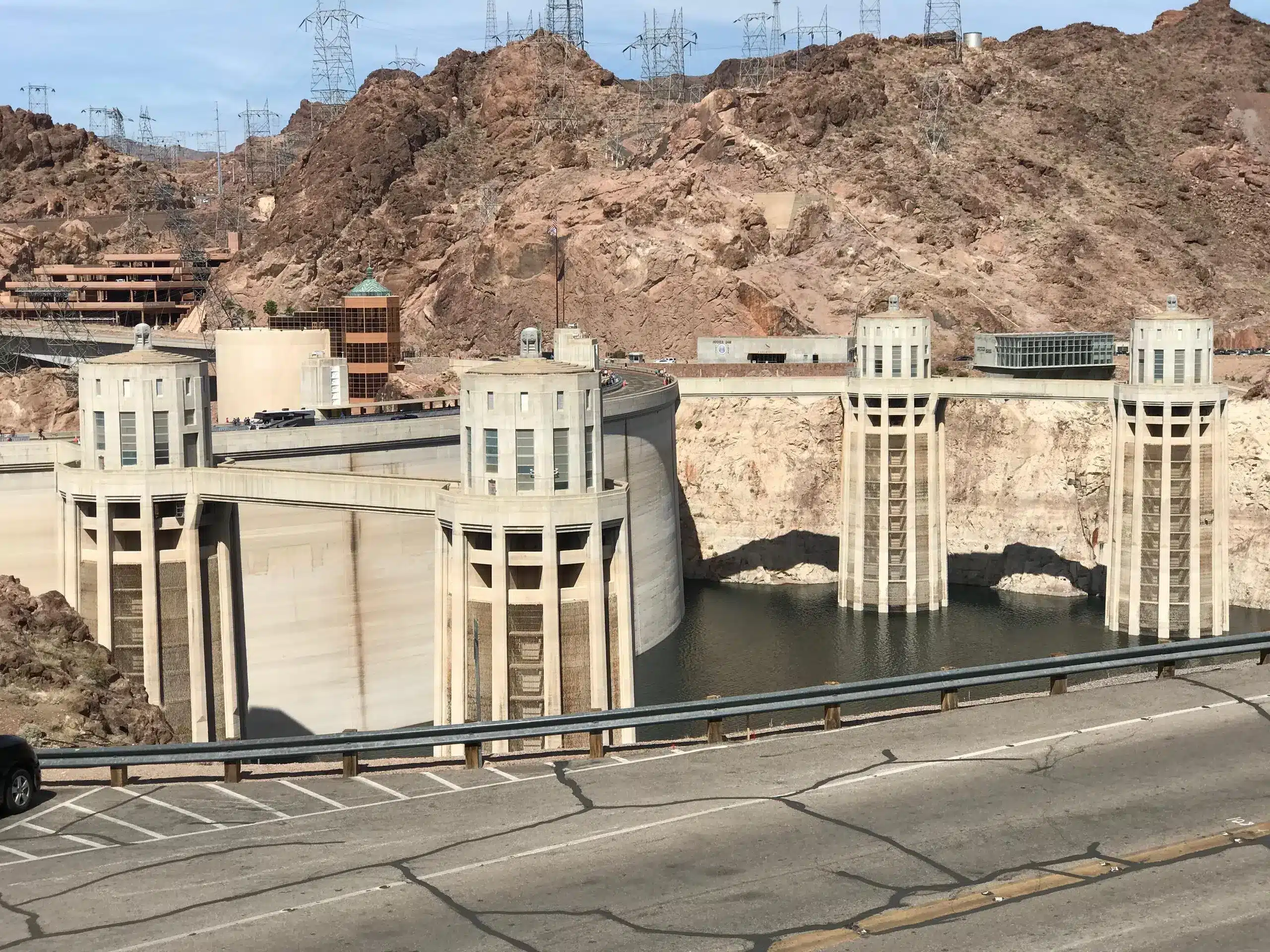 Hoover Dam power plant interior with generators