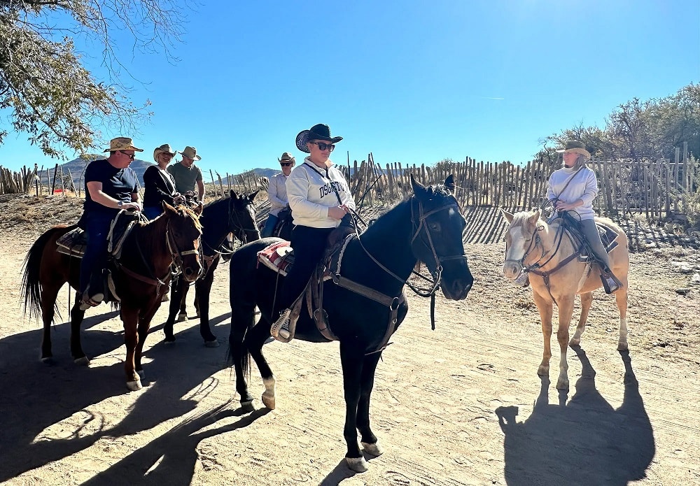 Horseback riding through the scenic Arizona Joshua Tree Forest