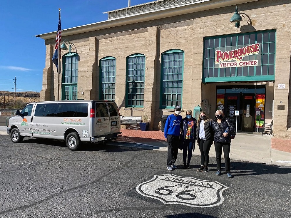 Guests exploring the Oatman mining town on tour